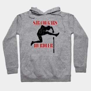 SJB Cougars Hurdler red and black Hoodie